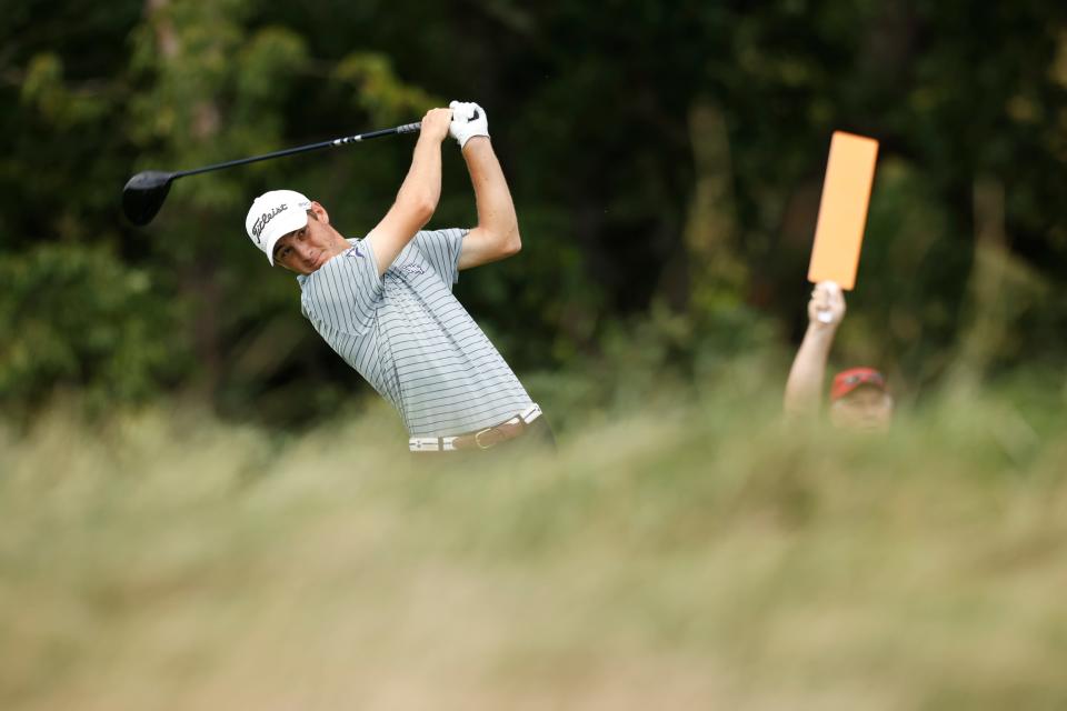 Nick Gabrelcik of the University of North Florida tied for second on Wednesday in the ASUN golf championship, his third finish of second or better in the last three years.