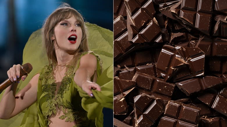 Taylor Swift singing and chocolate