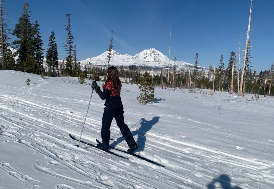 Views of the Three Sisters are almost commonplace on the ski routes outside of Upper Three Creek Sno-Park near Sisters in Deschutes National Forest.