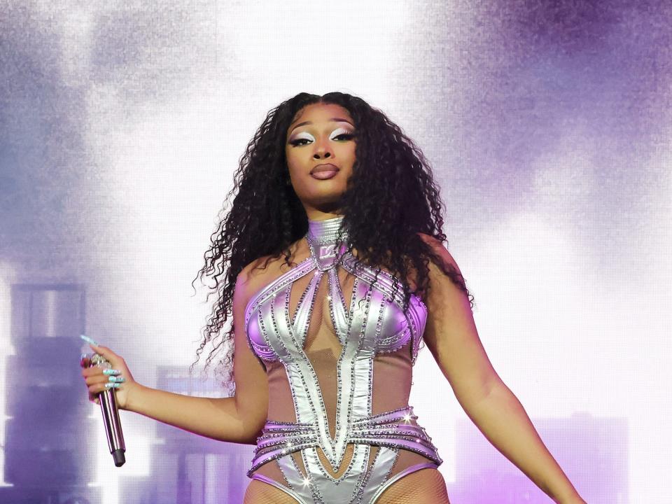 Megan Thee Stallion performs at Coachella 2022.