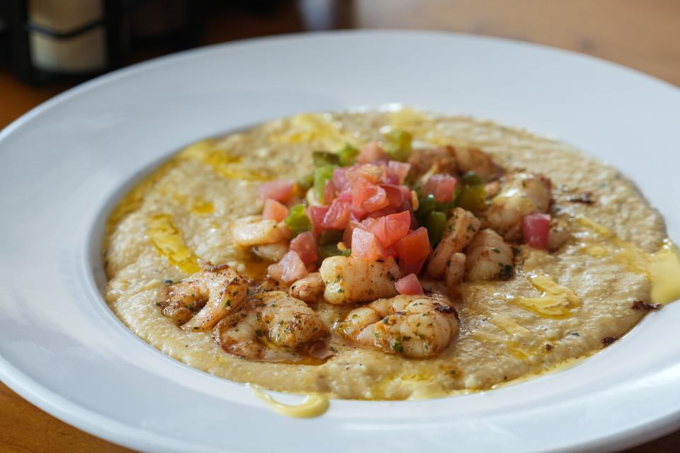 The shrimp and grits at French Toast Heaven in West Chester.