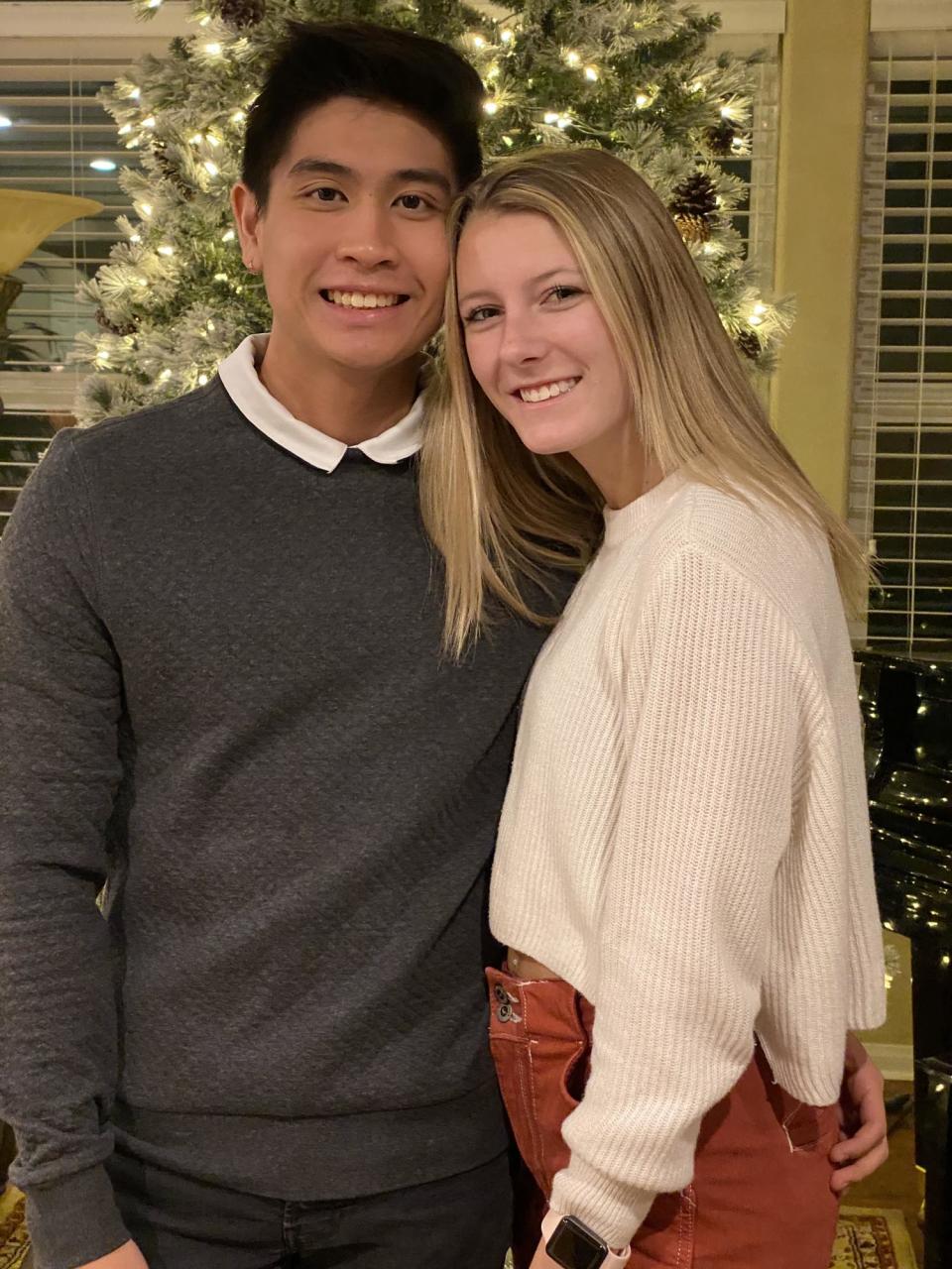 <br>Nathan Valencia with his girlfriend, Lacey Foster.