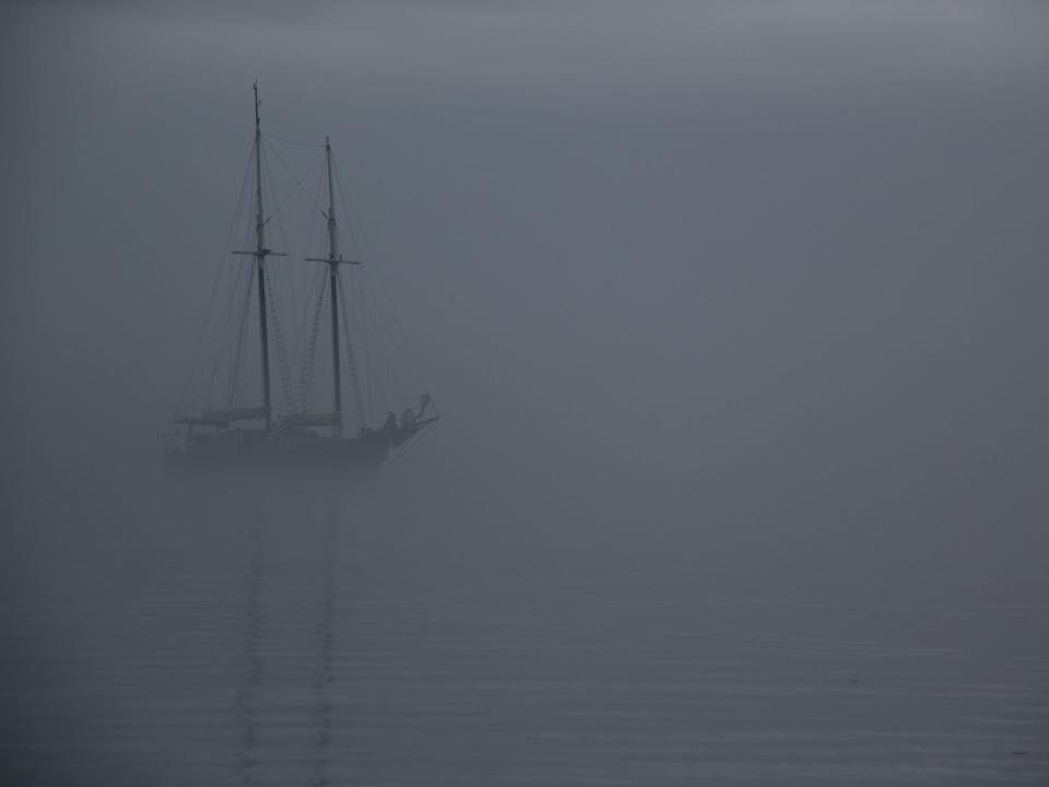 foggy ship