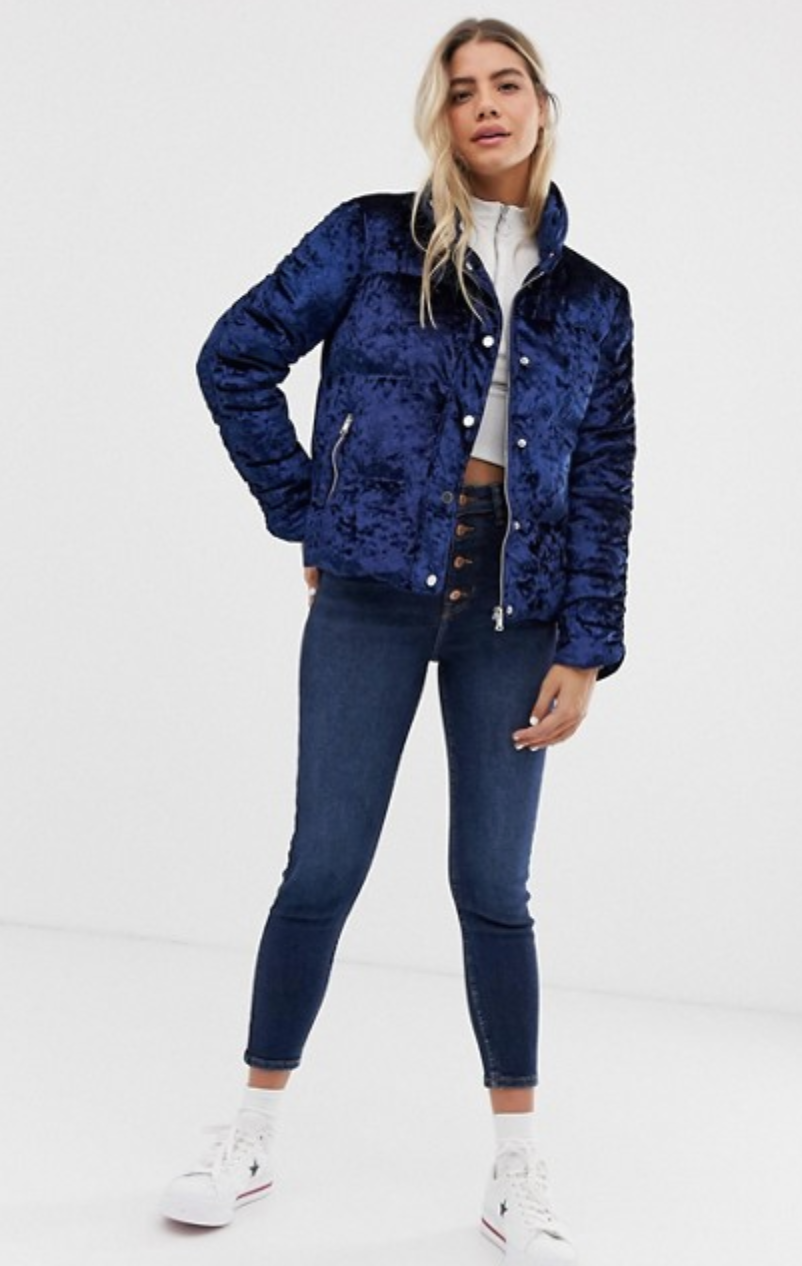 Urban Bliss Pheonix Padded Jacket in Velvet