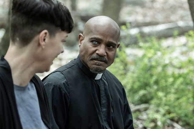 <p>Gene Page/AMC</p> Pollyanna McIntosh as Jadis and Seth Gilliam as Father Gabriel Stokes on 'The Walking Dead: The Ones Who Live'