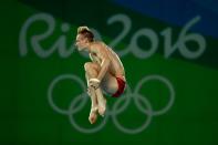 <p>While his name could double as a pseudonym for another scantily clad profession, Steele Johnson is making his name as an elite diver. The American won a silver in synchronized dive, and will be competing for his own medal in the 10-meter platform event. (Getty) </p>