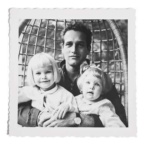 <p>Joanne Woodward/ Joanne Woodward Newman</p> Paul Newman with daughters Nell and Melissa