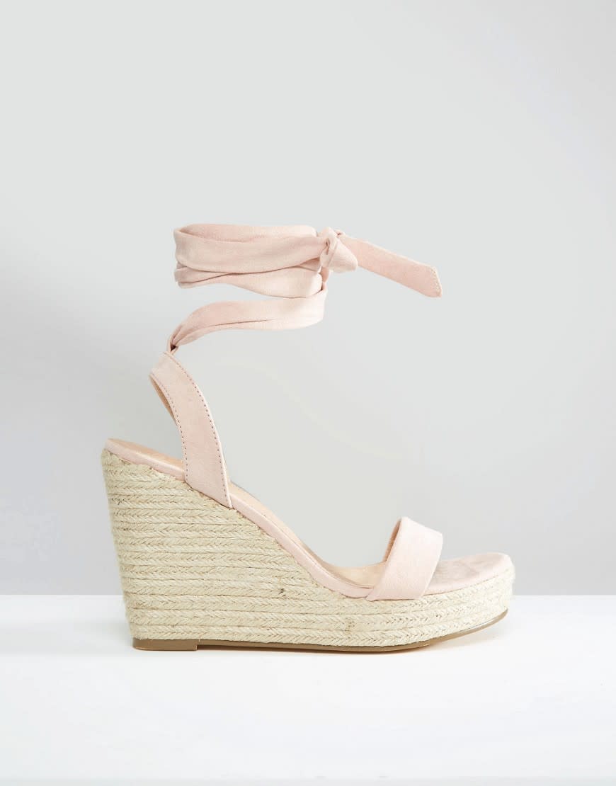 Tie Leg Wedge Sandals