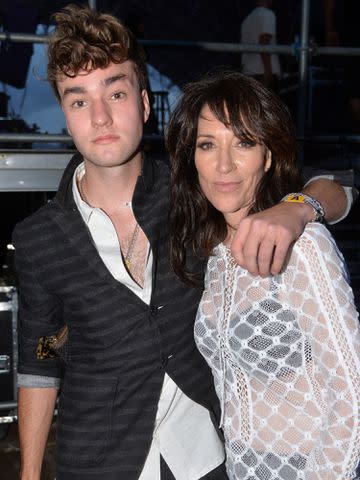 <p>Frazer Harrison/Getty</p> Katey Sagal and her son Jackson White during day 1 of 2014 Stagecoach: California's Country Music Festival on April 25, 2014 in Indio, California.