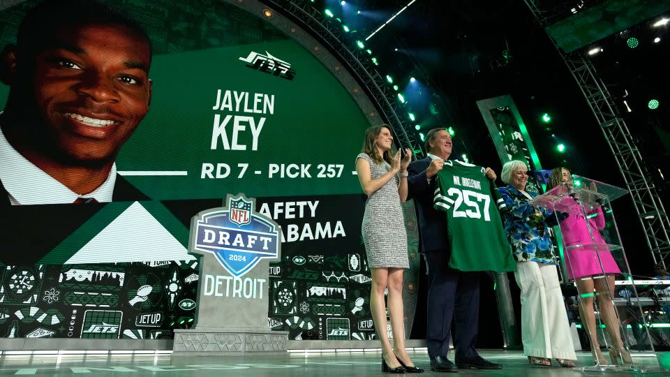 Jaylen Key is announced as the final pick of the NFL Draft. - Jeff Roberson/AP