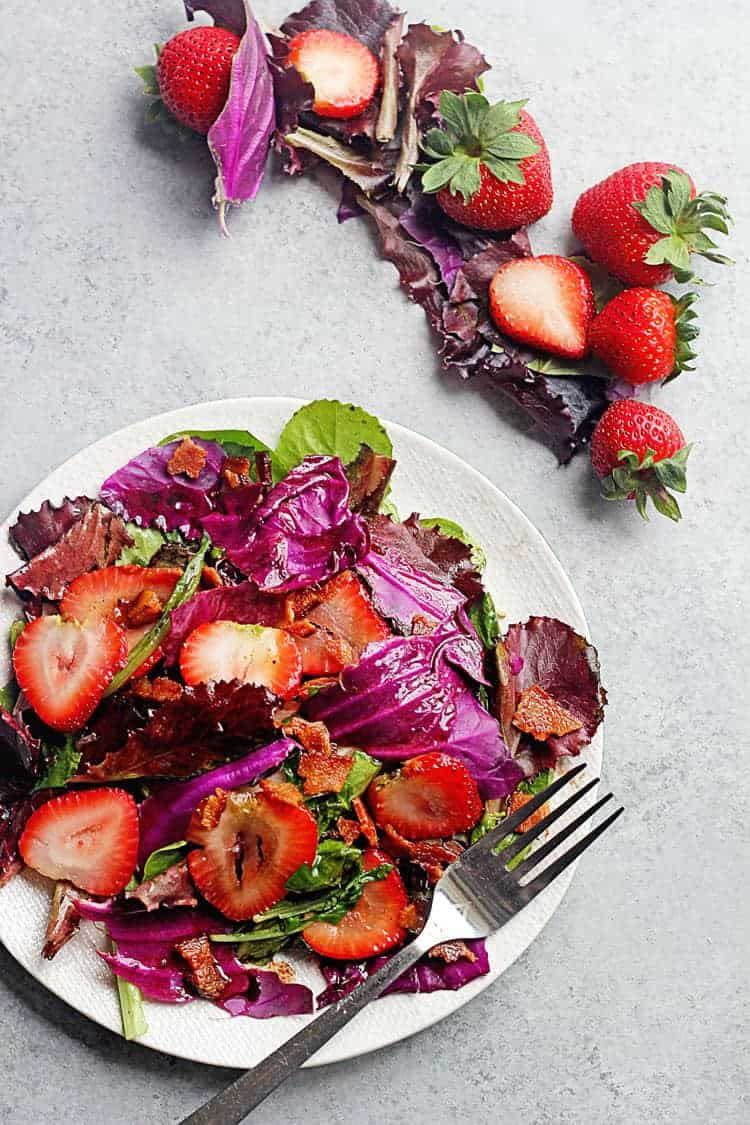 Hot Strawberry Spinach Salad