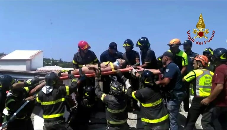 11-year-old boy Ciro was pulled from the rubble of his house after Monday's earthquake on the popular Italian tourist island of Ischia, off the coast of Naples