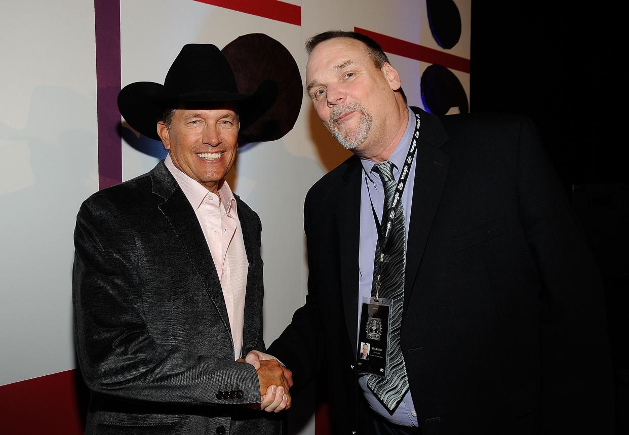 George Strait and Vice President Academy of Country Music Bill Mayne attend the 44th annual Academy Of Country Music Awards' Artist of the Decade after party at the MGM Grand on April 6, 2009 in Las Vegas, Nevada.