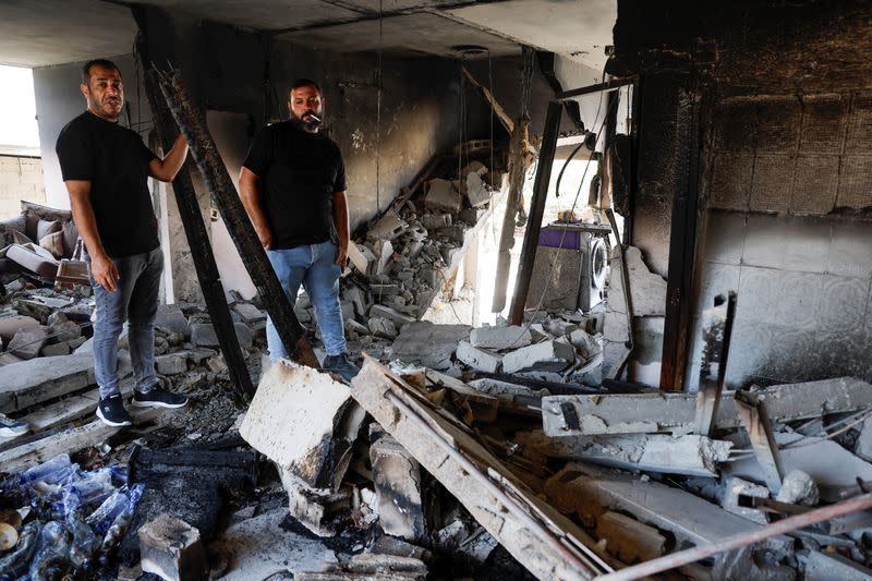 Aftermath of an Israeli raid at Nur Shams camp, in Tulkarm