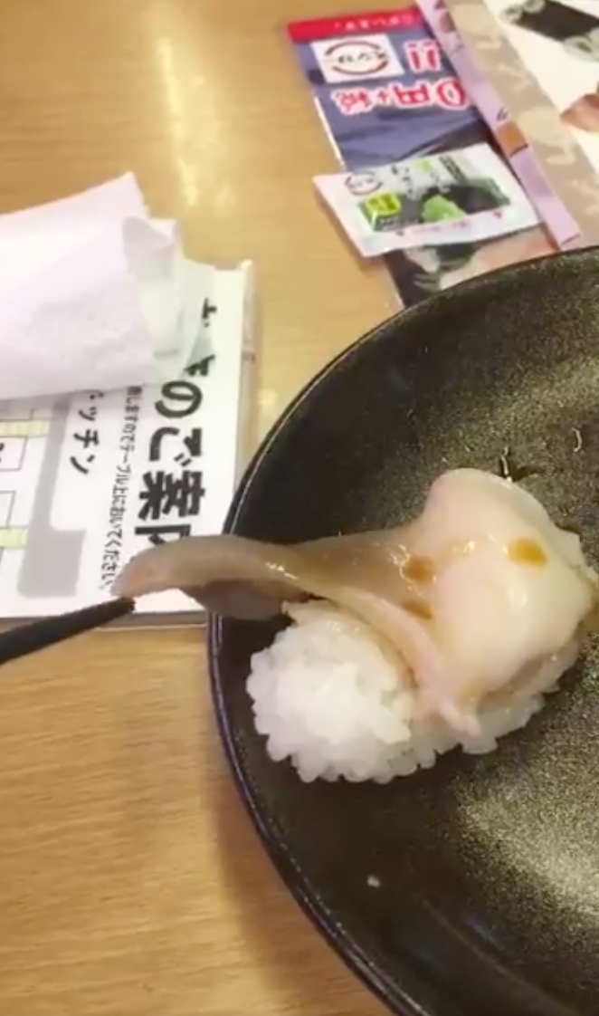 Would you eat sushi that's still alive? Photo: Instagram/shoumizo3446