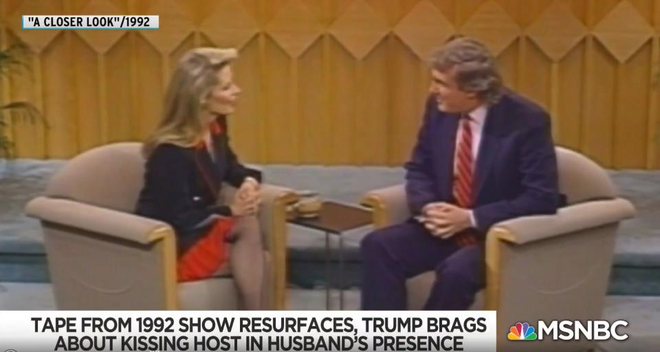 Donald Trump appears on NBC's "A Closer Look" and talks about how he kissed host Faith Daniels without her consent in 1992. (Photo: NBC News)