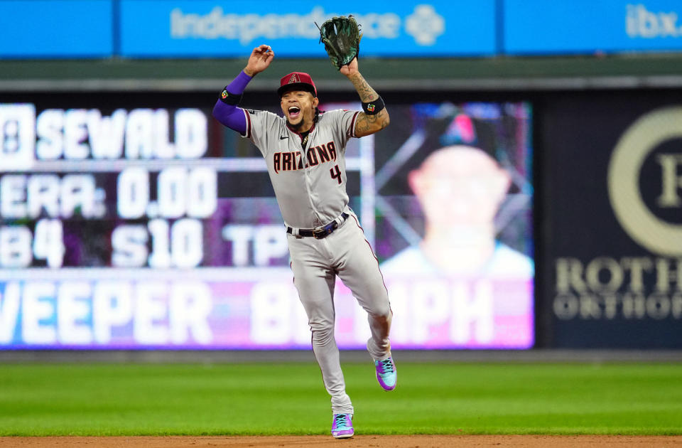 Ketel Marte of the Arizona Diamondbacks in the 2023 NLCS (Mary DeCicco / Getty Images)