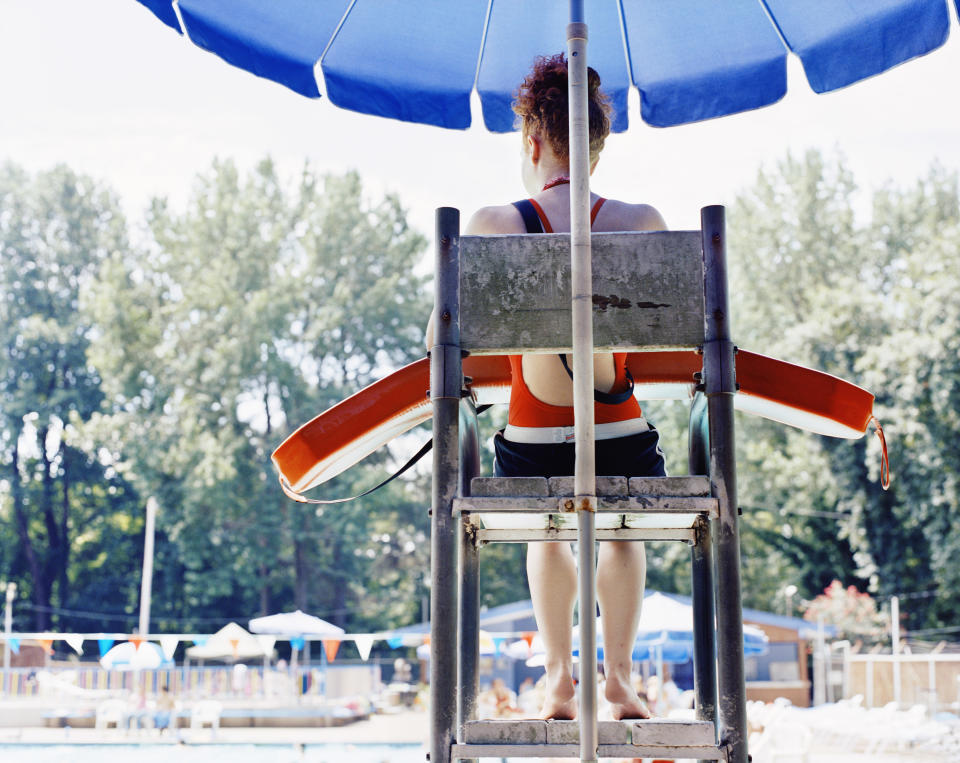 A lifeguard at the pool