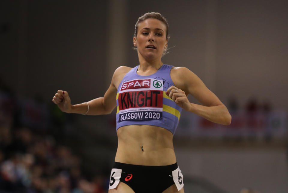 Jessie Knight soared to glory at the British Athletics Indoor Championships in Glasgow in February