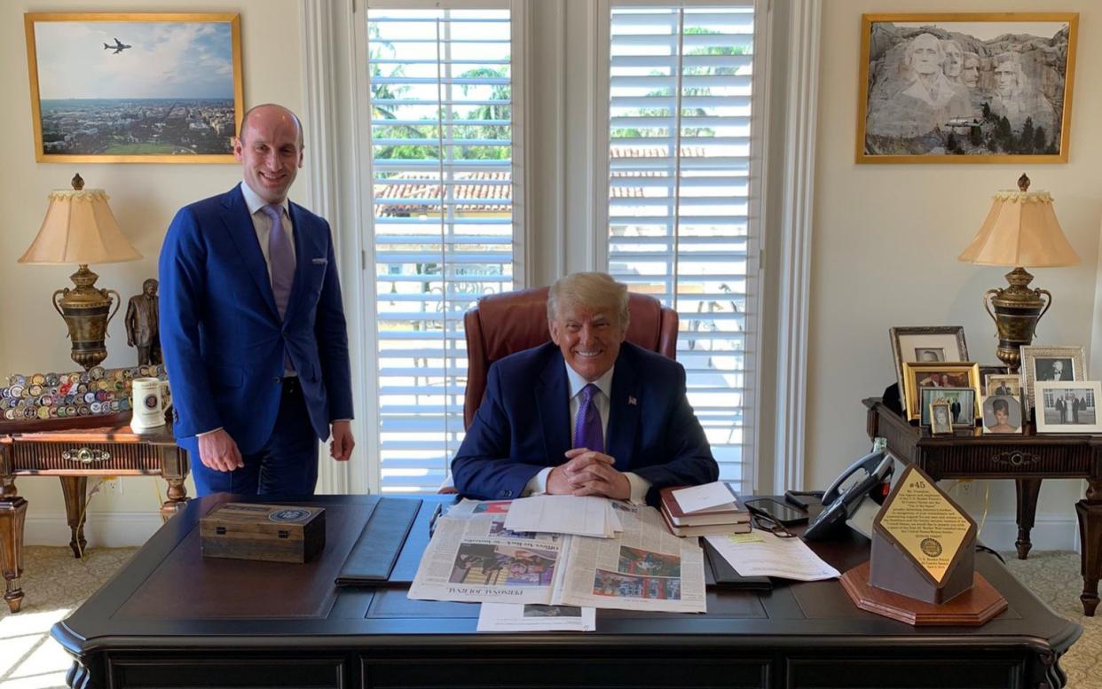 Donald Trump and Stephen Miller in the former's Mar-a-Lago office - Instagram / @StephenM