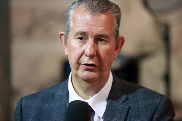 Edwin Poots speaking into a microphone