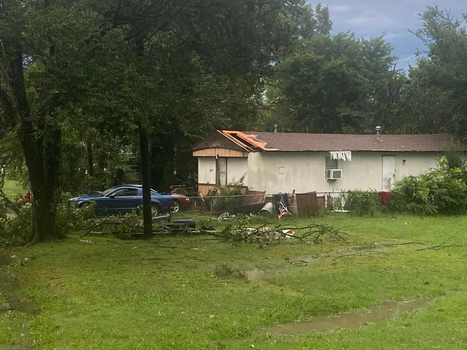 Storms damaged a home in Sebastian County overnight Friday, July 14, 2023.