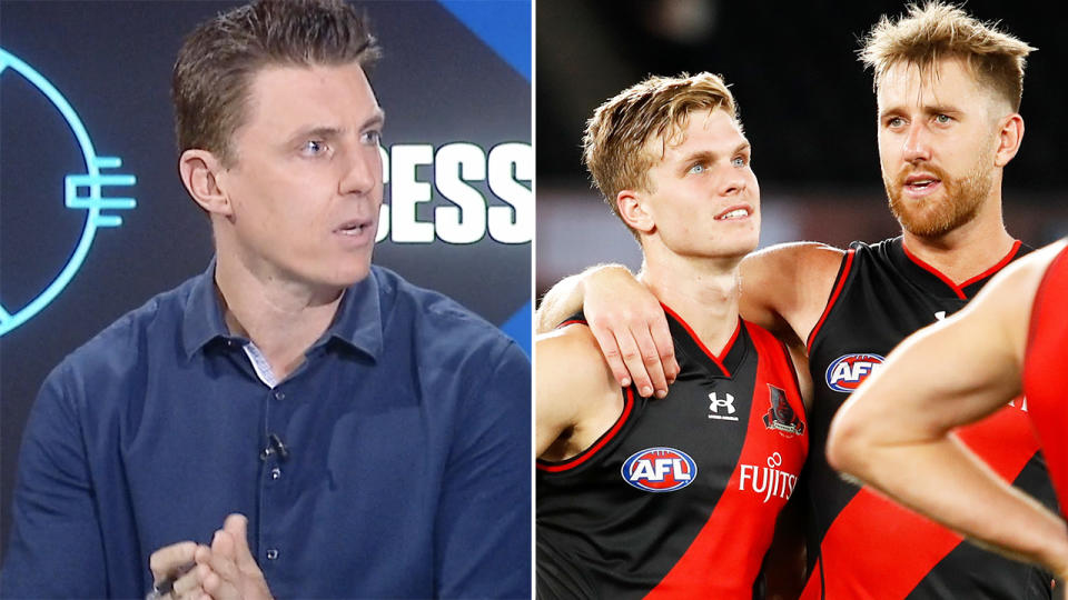 AFL legend Matthew Lloyd has destroyed the Essendon Bombers after their poor loss to Fremantle last weekend. Pictures: AFL/Getty Images
