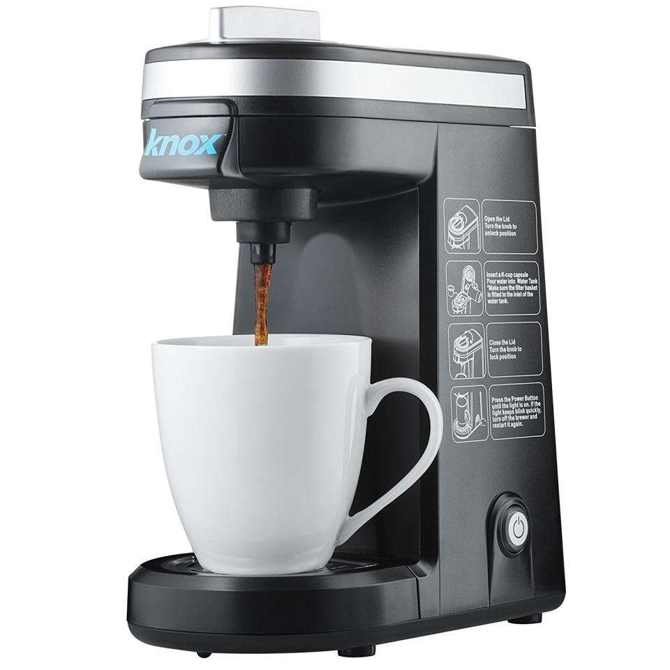 <a href="http://www.ebay.com/itm/Knox-Travel-Size-Single-Serve-K-Cup-Coffee-Brewer-/311580361673?_trkparms=%26rpp_cid%3D5900f8ede4b0722dec8369fe%26rpp_icid%3D5900ff01e4b04e9bc611fa8e" target="_blank">Shop it here for $28.</a>