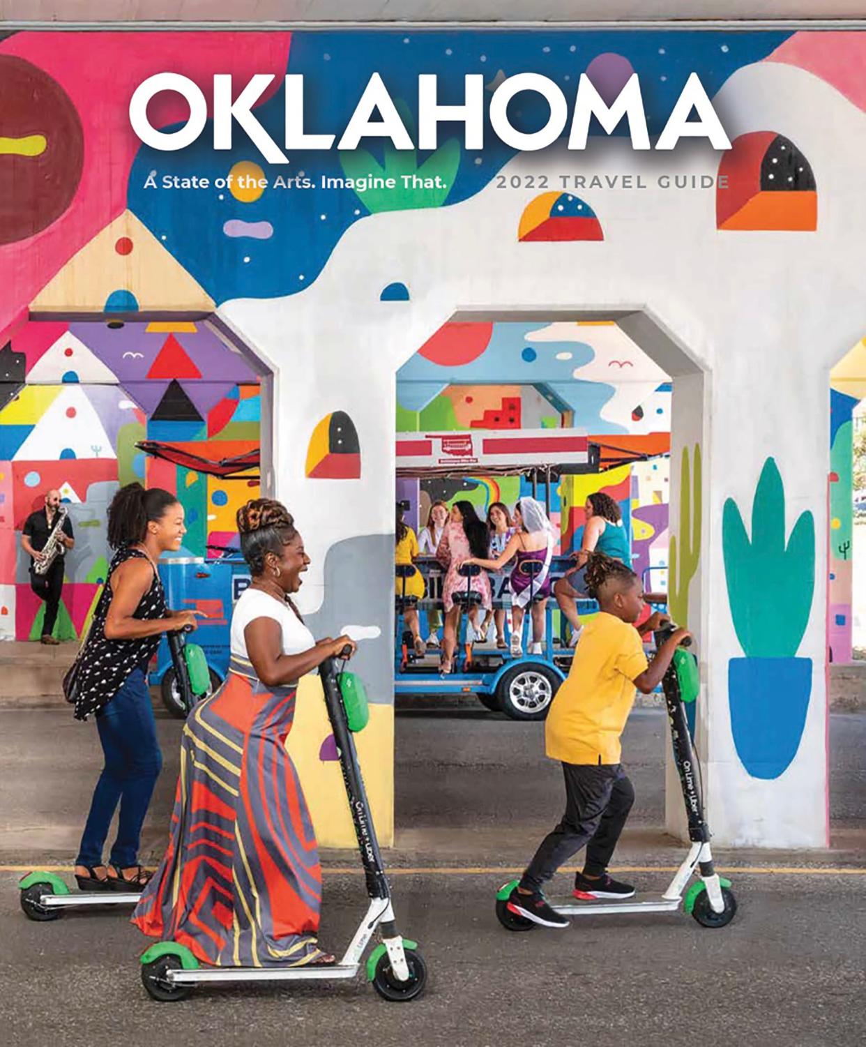 The Oklahoma Tourism and Recreation Department's travel guide for this year has the theme of “Oklahoma: A State of the Arts.”