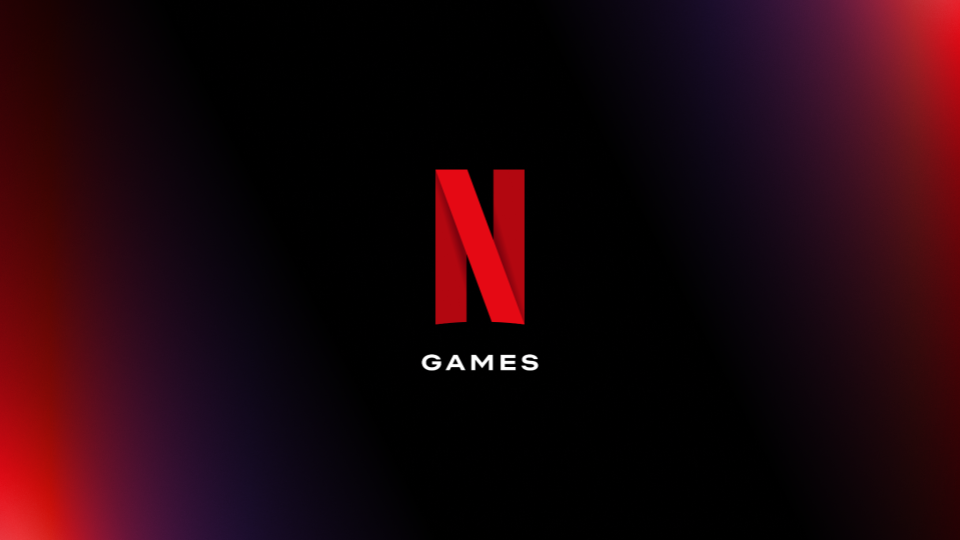  Netflix Games logo on a red and black background 