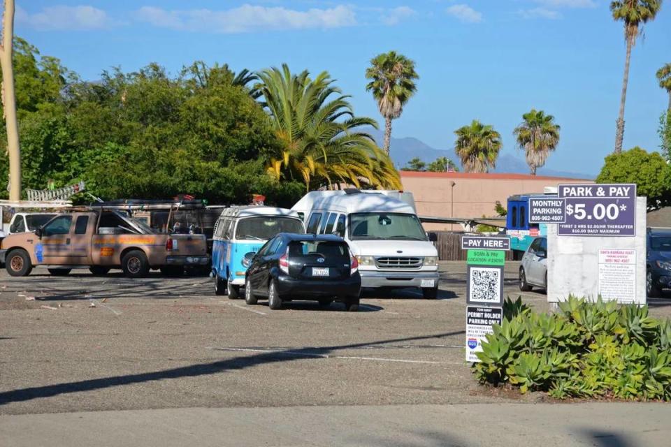 The parking lot at 718 Anacapa St., across the street from the Santa Barbara News-Press building, is also owned by Wendy McCaw.