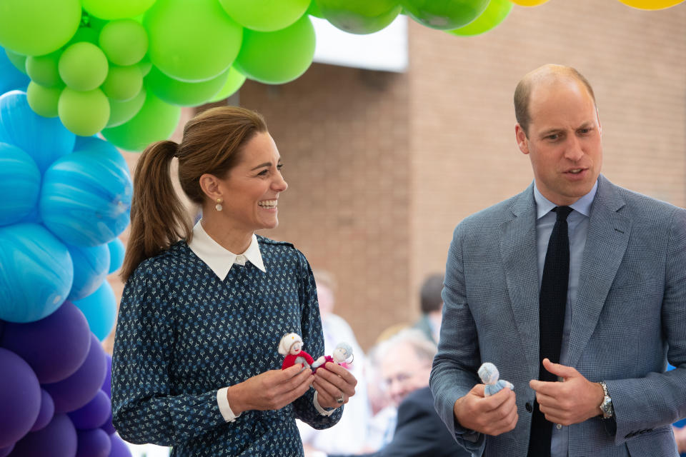 The Duke and Duchess of Cambridge during their visit to Queen Elizabeth Hospital in King's Lynn as part of the NHS birthday celebrations.