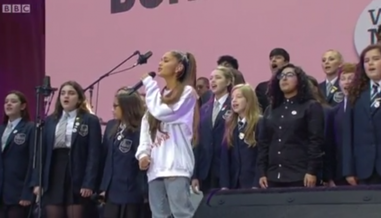 Some members of the choir were at Ariana’s original concert.