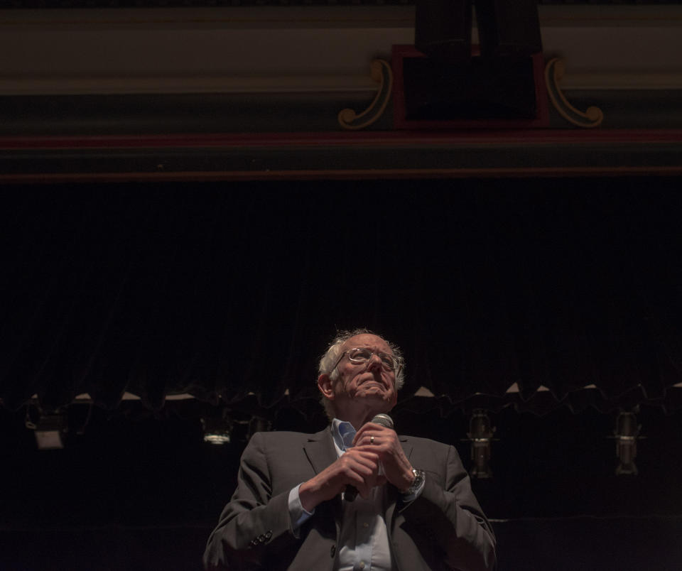Sanders addresses supporters at a rally in Ames on Jan. 26 | Photograph by September Dawn Bottoms for TIME