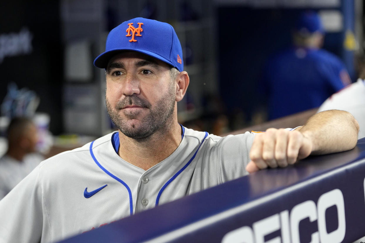 Mets pitcher Justin Verlander returned to the team Thursday and made his first start against the Tigers after spending five weeks on the injured list due to a shoulder strain. (AP Photo/Lynne Sladky)