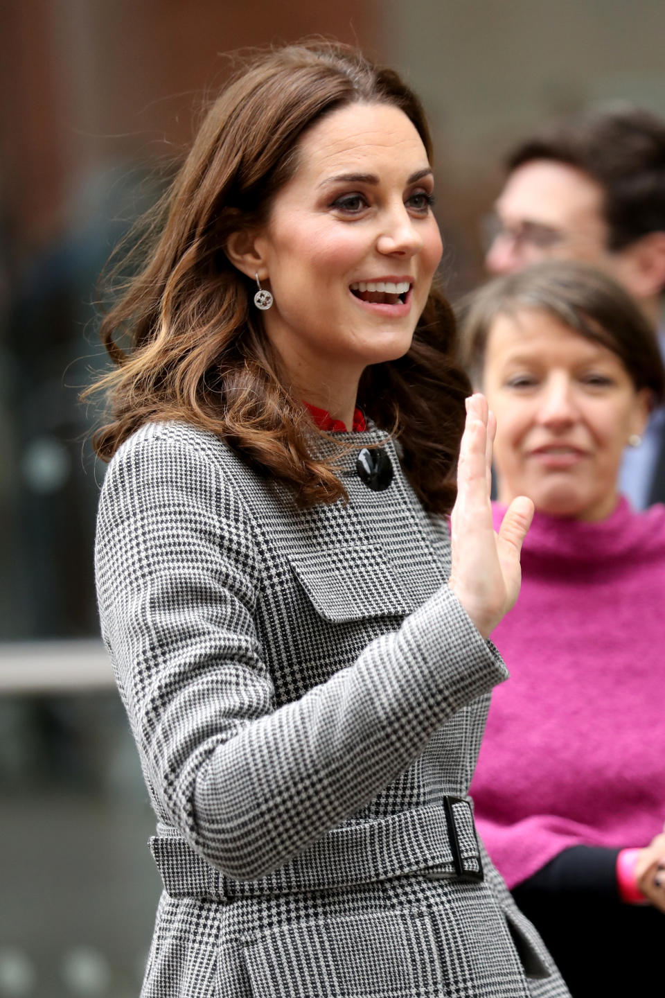 The Duchess wore a £495 coat from L.K.Bennett [Photo: Getty]