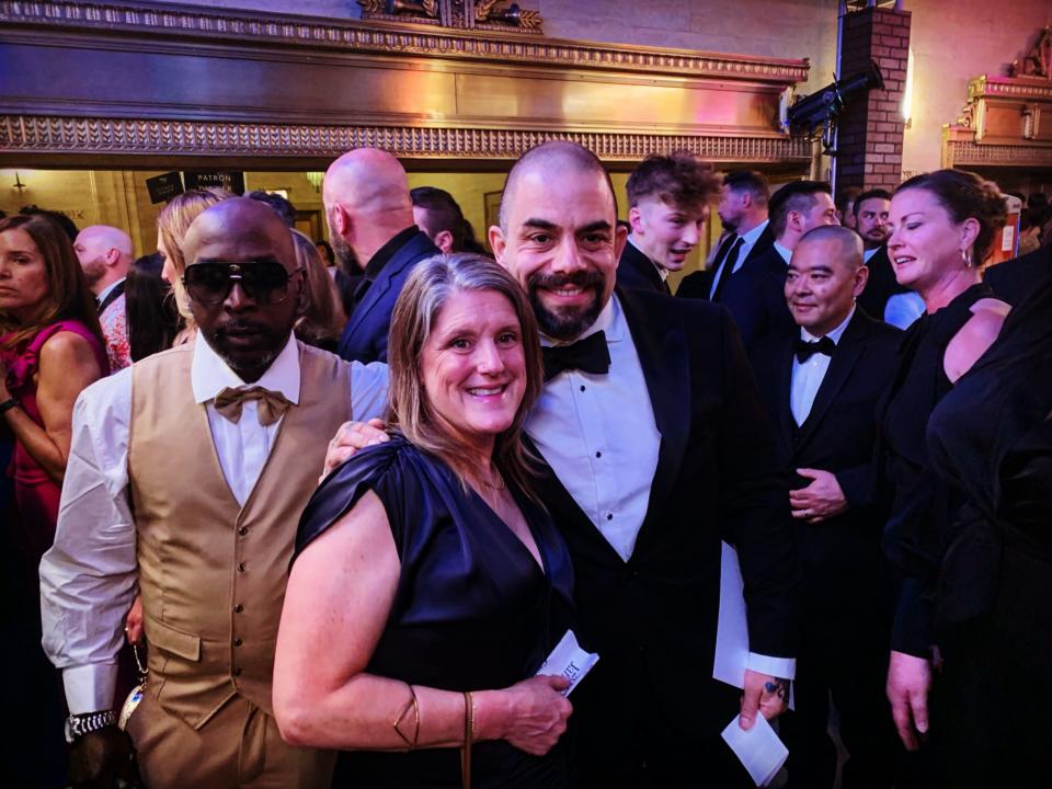Mita's owners Jose Salazar and his wife, Ann Salazar, attend the 2023 James Beard Awards in Chicago with members of the Mita's team.