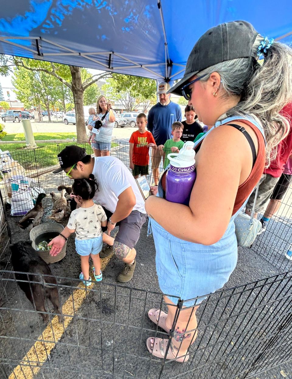 The Petting Zoo owned by Ryder and Mallory Woodson of Fritch was a very popular place on Friday at The Shops at Wolflin.