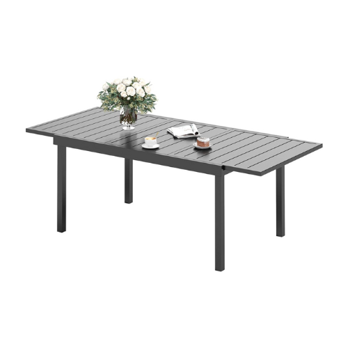 PH VILLA Black Expandable Outdoor Dining Table