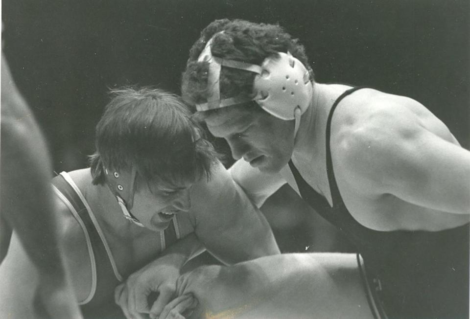 Ralph Liegel (left) was a letter winner for Wisconsin from 1985-87 and was a two-time NCAA qualifier.