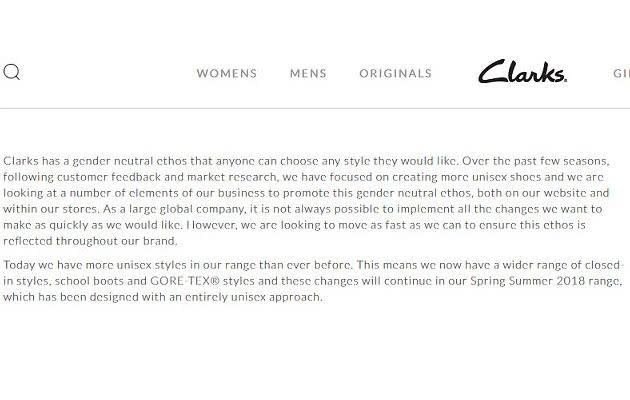 The company made an exciting announcement in response to complaints. Source: Clarks