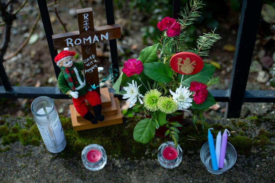 A memorial stands in front of the home of Roman Anthony Lopez on Monday, Jan. 13, 2020. The 11-year-old Placerville boy was found dead Sunday after going missing Saturday. Lopez was last seen Saturday morning at his home on Coloma Street. The Placerville police are investigating the incident as a suspicious death. 