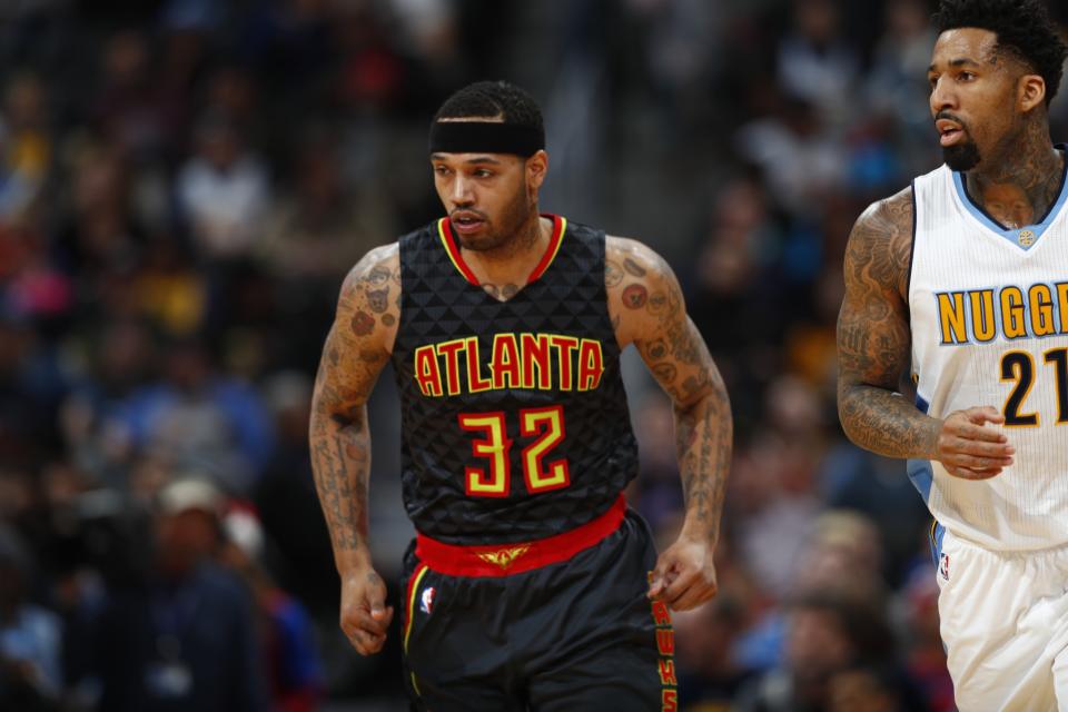 Mike Scott played 18 games for the Hawks this past season. (AP)