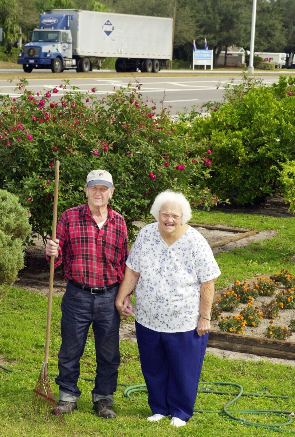 Traffic begins at 4 a.m. every morning in front of George and Evelyn Horne's home on Corkscrew Road between U.S. 41 and Interstate 75. The Hornes built their house in 1954 and have watched the orange grove across the street disappear and the traffic on Corkscrew Road become almost nonstop. "You've got to go along with progress," said George.