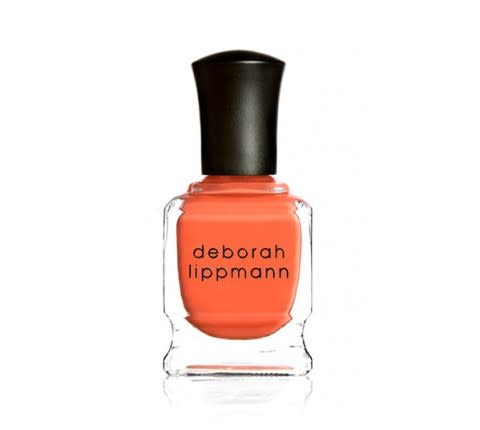 <p>A vibrant orange that will extend the life of your tan. <a href="http://www.deborahlippmann.com/lara-s-theme" rel="nofollow noopener" target="_blank" data-ylk="slk:Deborah Lippmann Lara’s Theme Nail Color;elm:context_link;itc:0;sec:content-canvas" class="link ">Deborah Lippmann Lara’s Theme Nail Color</a> ($18)</p>