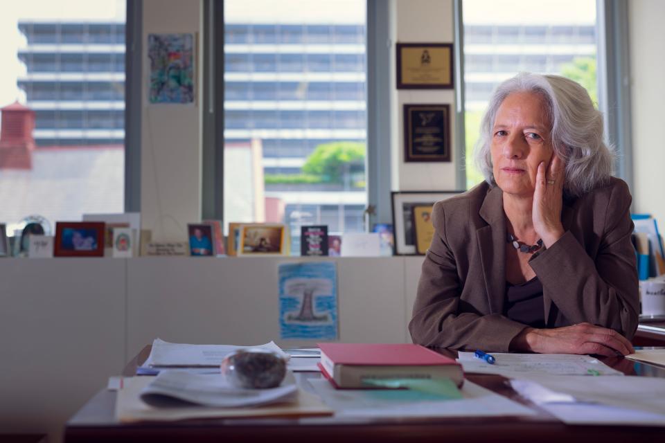 Joan Meier in her office at George Washington University Law School