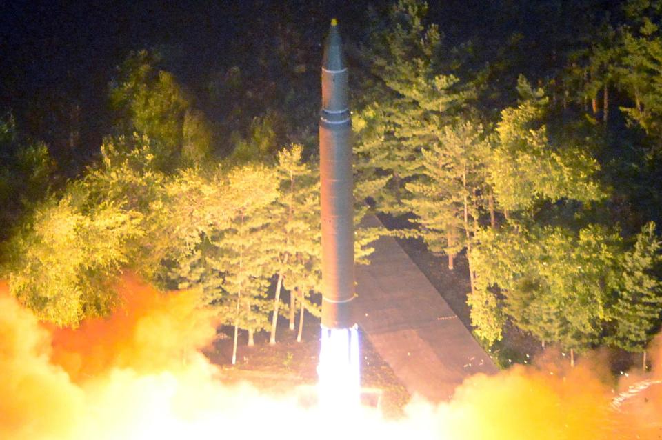 Intercontinental ballistic missile (ICBM) Hwasong-14 during its second test-fire: Reuters