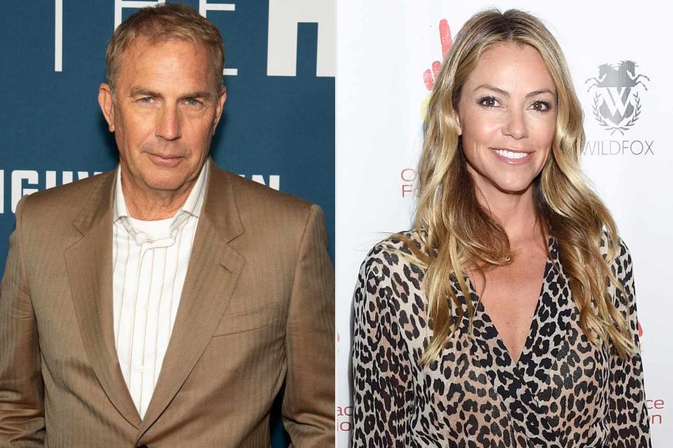 <p>Jim Bennett/WireImage; Gregg DeGuire/Getty</p> Kevin Costner in March 2019; Christine Costner in November 2019