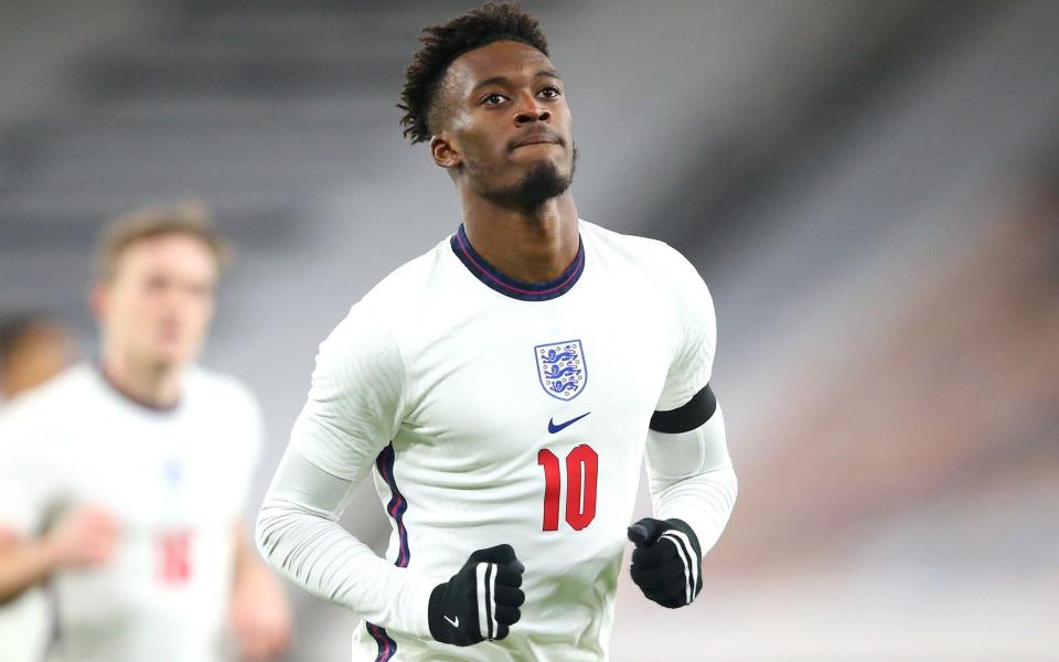 Callum Hudson-Odoi in action for England Under-21s in 2020