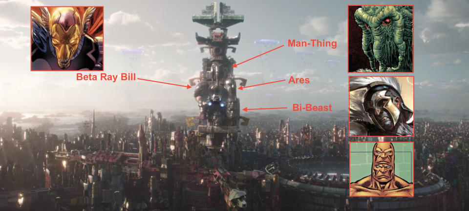 Man-Thing, Ares, Bi-Beast, and Beta Ray Bill rank among the Grandmaster’s past champs. (Photo: Marvel Studios/Marvel Comics)